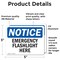 Signmission Emergency Flashlight Here, 5 in W x Rectangle, Vinyl Decal OS-2PACK-NS-D-35-L-11838 - alternate 3